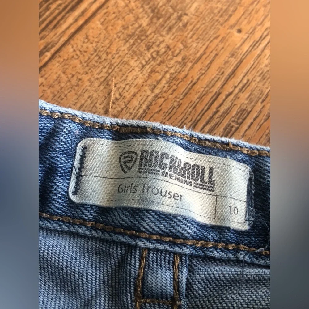 Girls Denim Rock Roll Trouser Jeans Size 10 Youth Light Jean Cowgirl, Read Ad